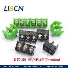 10 개/몫 7.62mm KF7.62 - 2P 3P 4 P MG 762 2 34 핀 접합 가능 스크류 터미널 블록 커넥터 검정색 녹색 피, 02 Green 2P