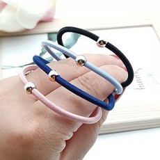 리브이마켓 원형 골드링 팔찌 머리끈 기본 검정 머리카락 고무줄 짱짱한 헤어끈