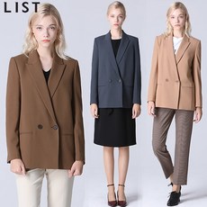 [리스트(LIST)] 피크드 라펠 더블 버튼 재킷