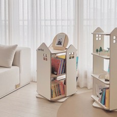 [란가구] 하우스 2단 회전책장, 2단 우드 290.000원, 제주도외도서산간＋10.000원, 오일마감＋10.000원