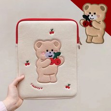 감성픽 체리곰 캐릭터 노트북 파우치