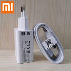 Xiao mi mi 9 se 18 w 고속 충전기 qc 3.0 빠른 충전 전원 어댑터 유형 c 케이블 mi 8 9 t cc9 redmi note 7 k20 pro|휴대폰 충전기|, 1개, White, EU x Type C Cable