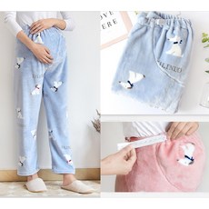 [쎈딜] 임산부 임부복 빅사이즈 겨울 극세사 수면바지 밴딩