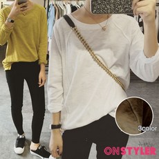 온스타일러 뉴욕멋쟁이 볼린 여성 기본 긴팔 티셔츠 기본티 얇은긴팔 빅사이즈여성