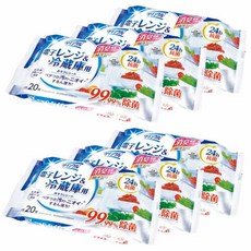 라이프당 플러스(Life-do.Plus) 웨트시트 크링클 전자레인지 & 냉장고용 오소시시트 24h 항균 대형 20입×6개 세트 W20㎝×D30㎝ 99.99%제균 일본제 청소 레인지, 6개