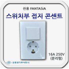 스위치부 접지 콘센트 1구콘 250V 16A 진흥 판타지아, 1개