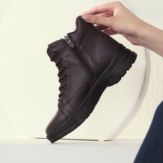 컴피스톤 패딩 소가죽 기모 워커 여성 방한화
