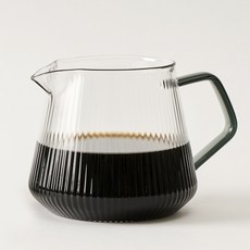 빈플러스 플리츠 내열유리 드립서버 600ml 커피서버 블랙손잡이, 1개