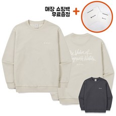 [백화점신상판/AS가능] 스노우피크 X 성낙진 레터링 맨투맨 긴팔 티셔츠 남자 여자 공용 ppJ 라이트 베이지 챠콜 그레이 S24FUFHT66LE S24FUFHT66CC