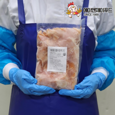 [에이엔제이푸드] 순살 닭다리살 염지 조각 정육 (냉동), 4개, 600g