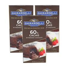 Ghirardelli 기라델리 프리미엄 베이킹 바 60% 카카오 비터스윗 초콜릿 113.5g(4oz)x3 Premium Baking Bar 60% Cacao Bitterswe, 3개, 113.5g