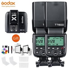 기 Godox-2x TT600 2.4G 무선 플래시 스피드 라이트 X1T/X2T 송신기 트리거 캐논 호환 니콘 후지필름 펜탁스 올림푸스 지원, [01] 2pcs TT600 and X1T, [01] Sony, 2개, 5.2pcs TT600 and X1T For Sony