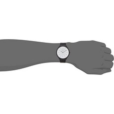 (관부가세포함) Swatch Skin Skinnoir White Dial Silicone Strap Unisex Watch SVUB100-B06XPM2ZJT