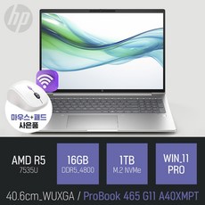 HP 프로북 465 G11 A40XMPT [사은품 증정], WIN11 Pro, 16GB, 1TB, 실버