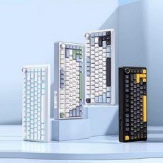 에크스씨샵 기계식키보드 AULA F75 기계식 무선버전 키보드 3 가지 모드 다기능 노브 RGB 핫 스왑 게임용 개스킷 PC 게이머 액세