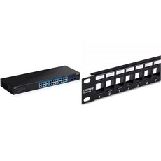 스위칭허브 공유기 랜선 트렌드넷 28포트 웹 스마트 스위치 24개의 기가비트 포트 4개의 10G SFP+ 슬롯 고속 네트워크 업링크 128Gbps 스위칭 용량 이더넷 1U 랙, 28-Port, Switch + Housing, 1개