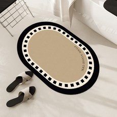 공간더하기 빨아쓰는 규조토 발매트 욕실 주방 현관 예쁜발매트 구조토발매트 규토발매트, 베이지라인도트