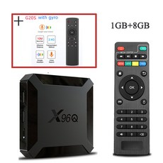 부속품 HD 코어 안드로이드 H313 4K 10.0 셋톱 TV 16GB 올위너 2.4G 미디어 쿼드 플레이어 X96Q 스마트 와이파이 박스 2GB, 25) 영국 플러그 - 1G 8G with G20s, 1개 - 미디어박스hd