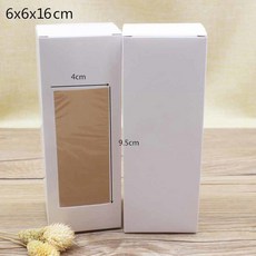 새로운 5PCS 직사각형 창 상자 6X6/7X 7/8X 8/9X9X 높은 종이 패키지 화이트/크래프트 선물 사탕 / 호의, 6x6x16cm white, 5개