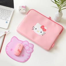 헬로키티 자수 패드 파우치 11인치+사은품 마우스패드(랜덤), 핑크