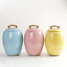 분청 컬러 무지 쌀독 10kg 쌀항아리 현관 소금항아리, 핑크, 1개