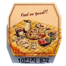 코디마트 피자박스 피자포장박스 A형 8각 1박스, 100개, 10인치