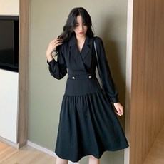 타니즈 토란 여성 카라넥 하객 미니 원피스