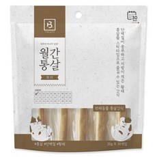 브리더랩 월간통살 닭가슴살 가다랑어 황태 연어 강아지 고양이겸용 스틱타입 30개, 600g, 1개 - 월간통살