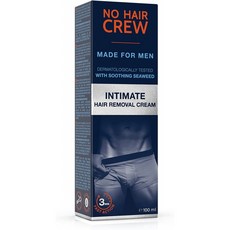 노 헤어 크루 인티밋/사설 헤어 제거 크림 남성용 - 원치 않는 거친 남성 바디 헤어용 무통 플로리스 수딩 침전물 100ml, 단일옵션