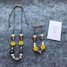 에이셉라키 ASAPROCKY 이베몹 크리스마스 주사위 해골 나비펄 스마일 EVAE목걸이, 01 EVAE스마일 목걸이