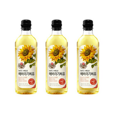 백설 해바라기유, 900ml, 3개