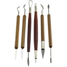 LongdexCluseSculpting6P/U목재로 이중 헤드 왁스를 처리하는 초급 도자기 조각 도구