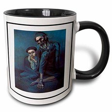 3dRose mug_57639_4Picasso Painting The Old Jew 1903 Two Tone/12928038, 상세내용참조