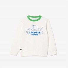 라코스테 LACOSTE KIDS 키즈 테니스 그래픽 크루넥 스웨트셔츠 화이트 SJ7670-54G2CQ 303409 - 라코스테여성셔츠