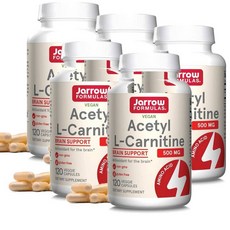 자로우 아세틸 L-카르니틴 500mg Jarrow Formulas Acetyl L-Carnitine Capsules, 5개, 120정