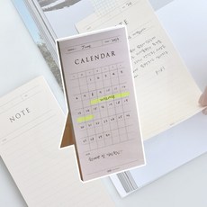 스탠딩 떡메모지 70x143mm 60매 팝업 메모사인 삼각대 체크리스트 유선 모눈 스케쥴 캘린더 가계부 양식, 어텐션