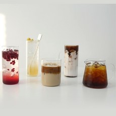 솜키스트 카페 내열 유리컵 8종 모음 커피잔, 옵션5.손잡이 내열유리컵(430ml)