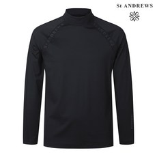 세인트앤드류스 [이월61%] 블랙 남성 배색 절개 로고 프린트 긴팔 이너 티셔츠 811C1TI008_BK277655