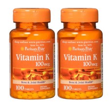 퓨리탄 프라이드 비타민K 100mcg 100정 2병 Vitamin K
