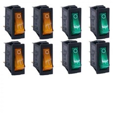 토글스위치 가정용 DIY용 미니 보트 로커 토글 스위치 스냅 LED 켜기끄기 SPST 3 핀 2 위치 AC 250V 15A 125V 20A 8 개, 8개