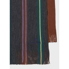 Paul Smith Colored stripe russell scarf 230420 RS Dark Grey