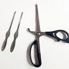 닐투샵 대게 킹크랩 파먹는 포크 가위 세트 손질 가위, 1개