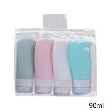 4Pcs 38/60/90ml 여행용 휴대용 실리콘 빈 병 누수 방지 끼우기 가능한 리필 튜브 샴푸 로션 용기, 3, 4개