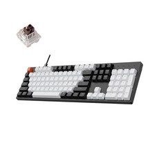  A.MINE Keychron C2 풀 사이즈 104키 유선 기계식 게이밍 키보드 맥 레이아웃 K 프로 레드 스위치/화이트 LED 백라이트/더블 샷 ABS 키캡/USB C 컴퓨터, K Pro Brown Switch 