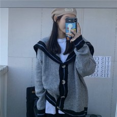 포린박스 세일러카라 소프트 아우터 스웨터 니트 가디건 YJ