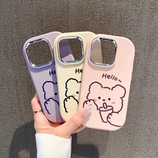 아이폰 케이스 귀여운폰 곰돌이 밀크티 디자인 실리콘폰 파스텔