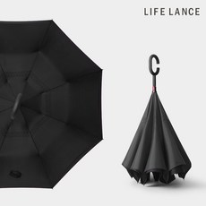 라이프란스 올블랙 거꾸로 장우산 반대로 접고 펴는 거꾸로 우산 C형 손잡이