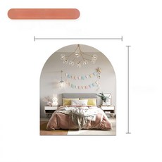 접착 모양 페이스트 곰 거울 욕실 아크릴 부드러운 특수 작은 유치원 벽 자기 스티커 모양의, 4 Frame mirror, 1개