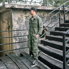 카키그린군복점프슈트