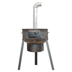 장작 화목난로 불멍 야외 드럼통 불판 연통 바베큐, 43cm+2.7 두께, 1개